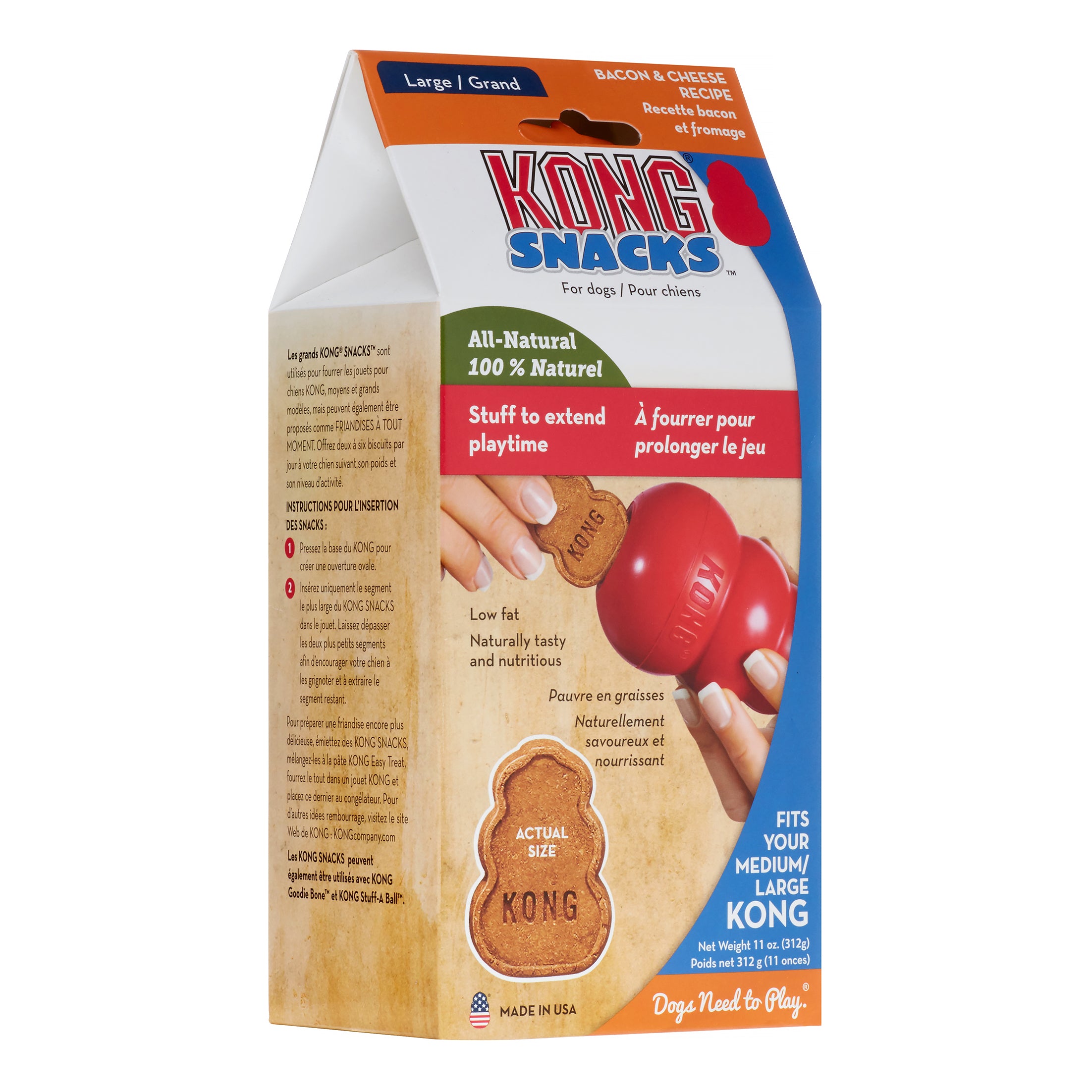 Kong Stuff'N Snacks Bacon and Cheese Biscuits Soft and Chewy Dog Treats - Large - For Large Kong Toys