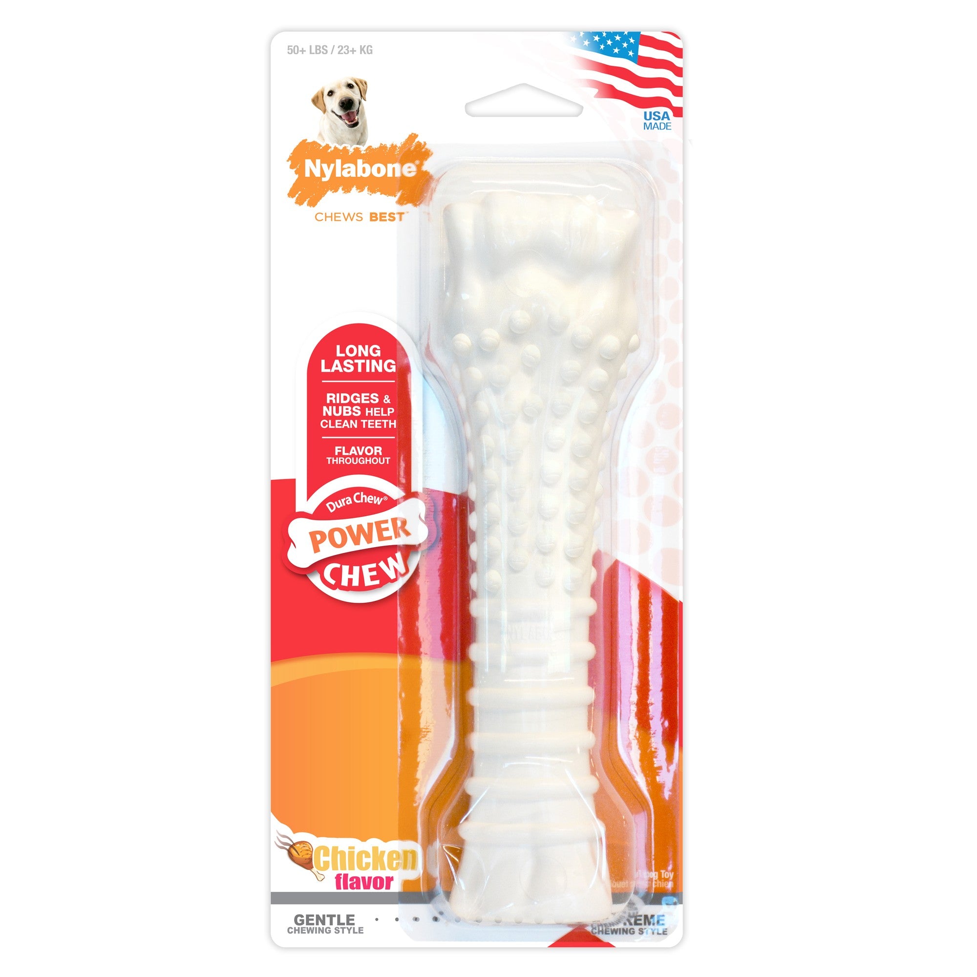 Nylabone Textured Knuckle-Bone Durable Extreme-Chew Chicken Flavor Nylon Chew Dog Toy - Extra Large/Souper