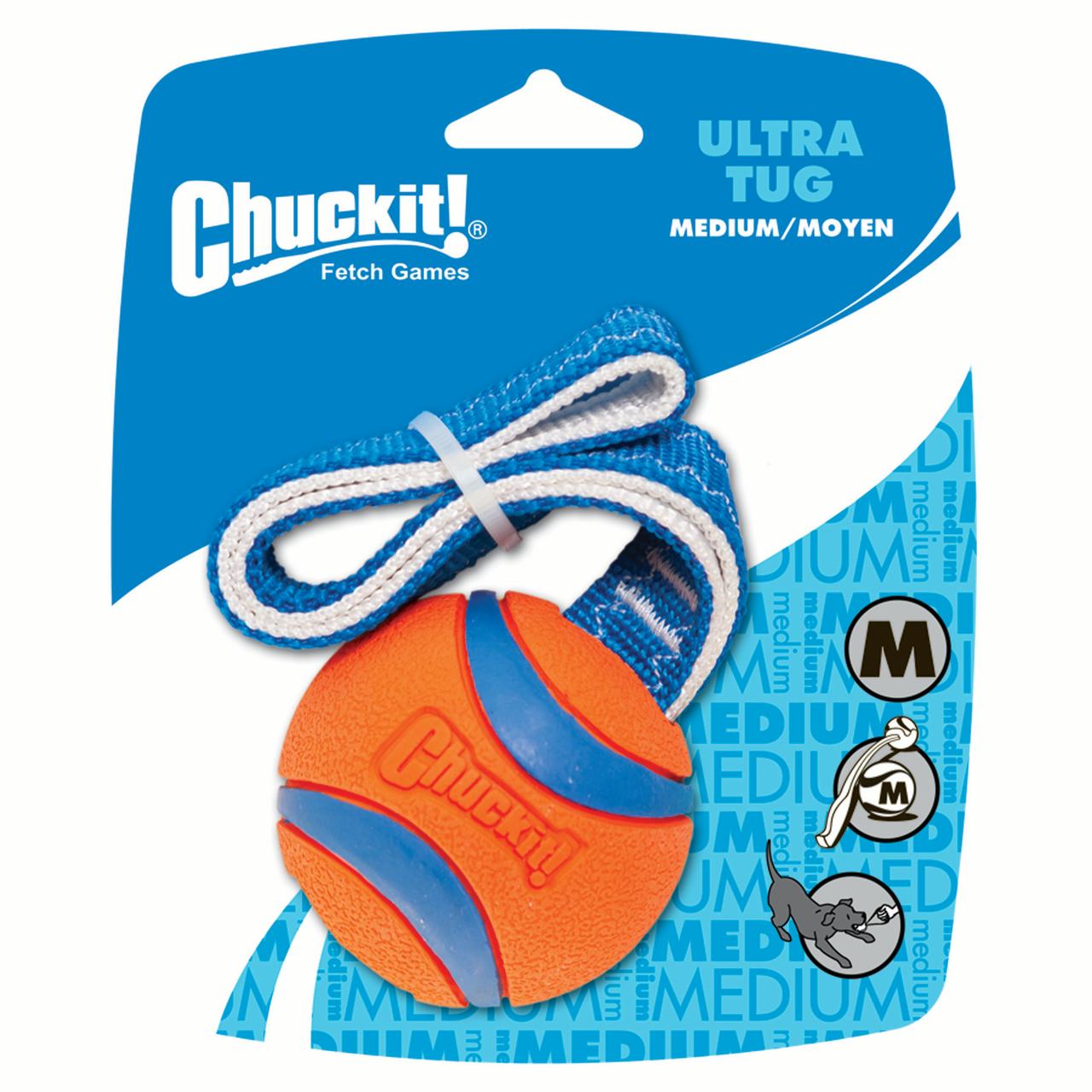 Chuckit! Ultra-Tug Fetch and Tugging Nylon and Rubber Dog Toy - Medium