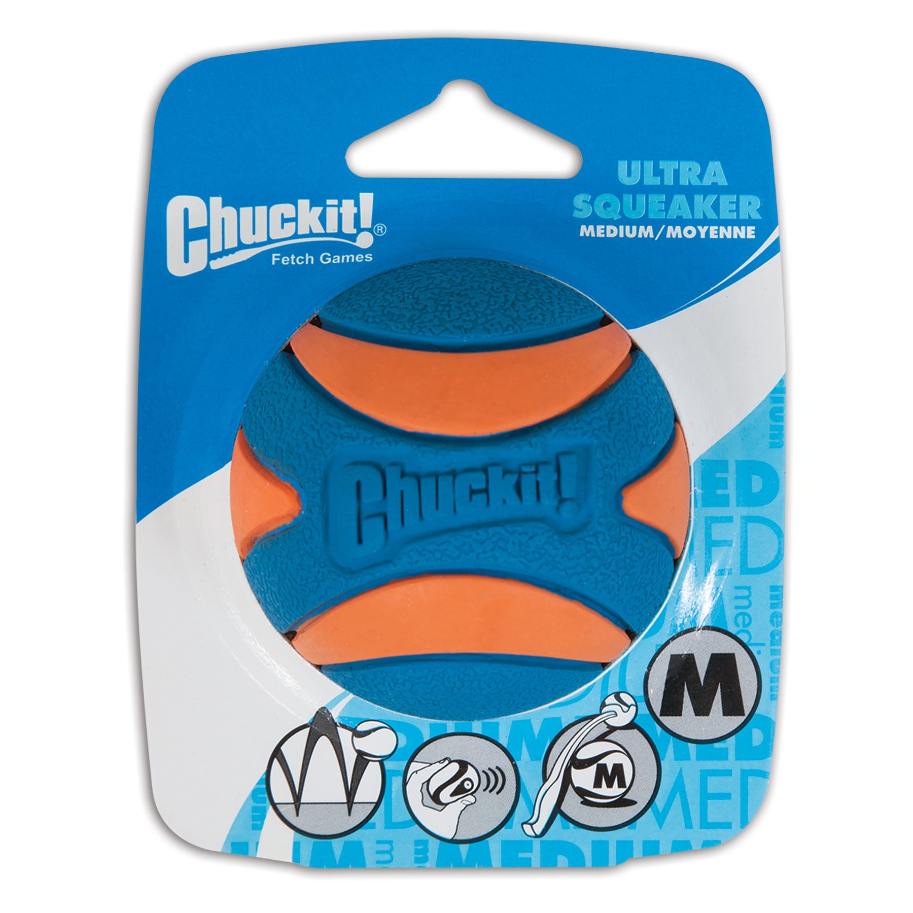 Chuckit! Ultra-Squeaker Ball Bounce and Fetch Dog Toy - Medium