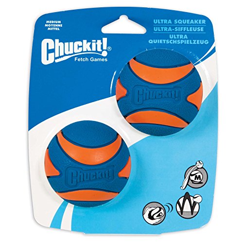 Chuckit! Petmate Ultra Squeaker Balls Fetch and Floating Dog Toys - Medium - 2.5 Inch - 2 Pack