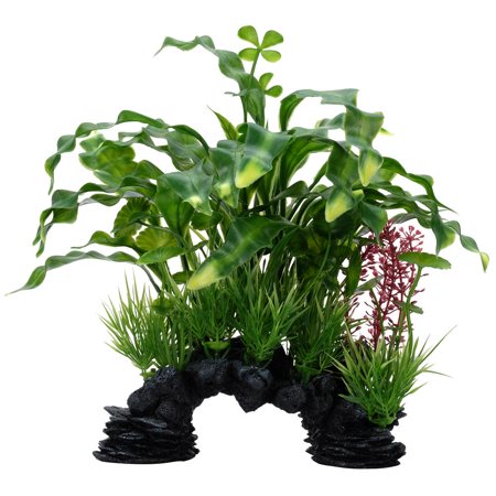 Fluval AquaLife Curly Aponogeton Plastic Plant Mix Aquarium Décor - 10 Inch