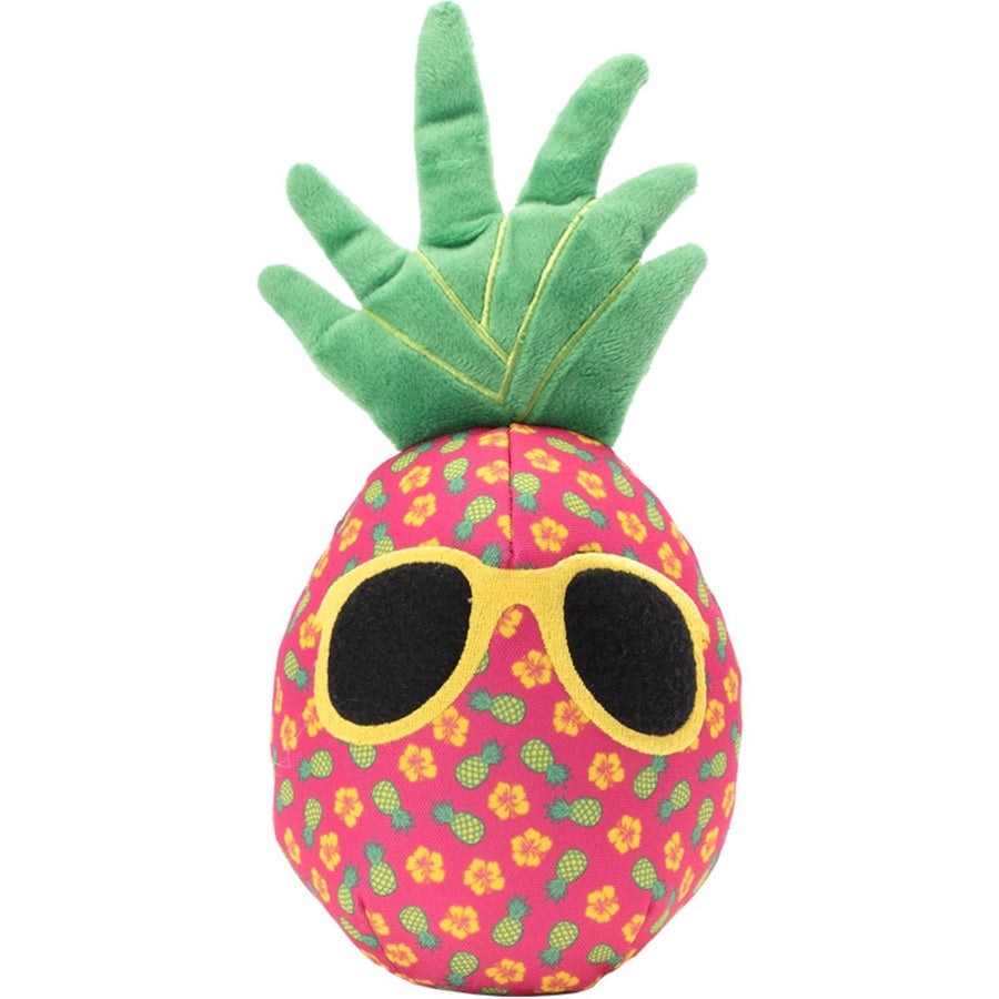 The Worthy Dog Tough Pineapple Patterned Squeak Nylon and Plush Dog Toy