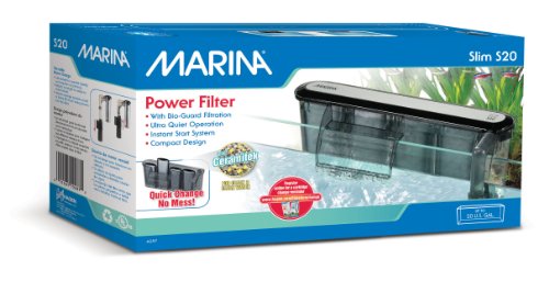 Hagen Marina S20 Compact and Slim Hang-On Aquarium Power Filter - Up to 20 Gallons