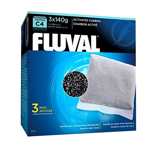 Fluval Activated Carbon Replacement Filter Media for C4 Aquarium Power Filter - 3 Pack Default Title