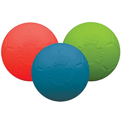 Jolly Pets Soccer Ball Puncture-Proof Chew and Fetch Floating Dog Toy - Assorted 3 Pack - Medium - 6 Inch