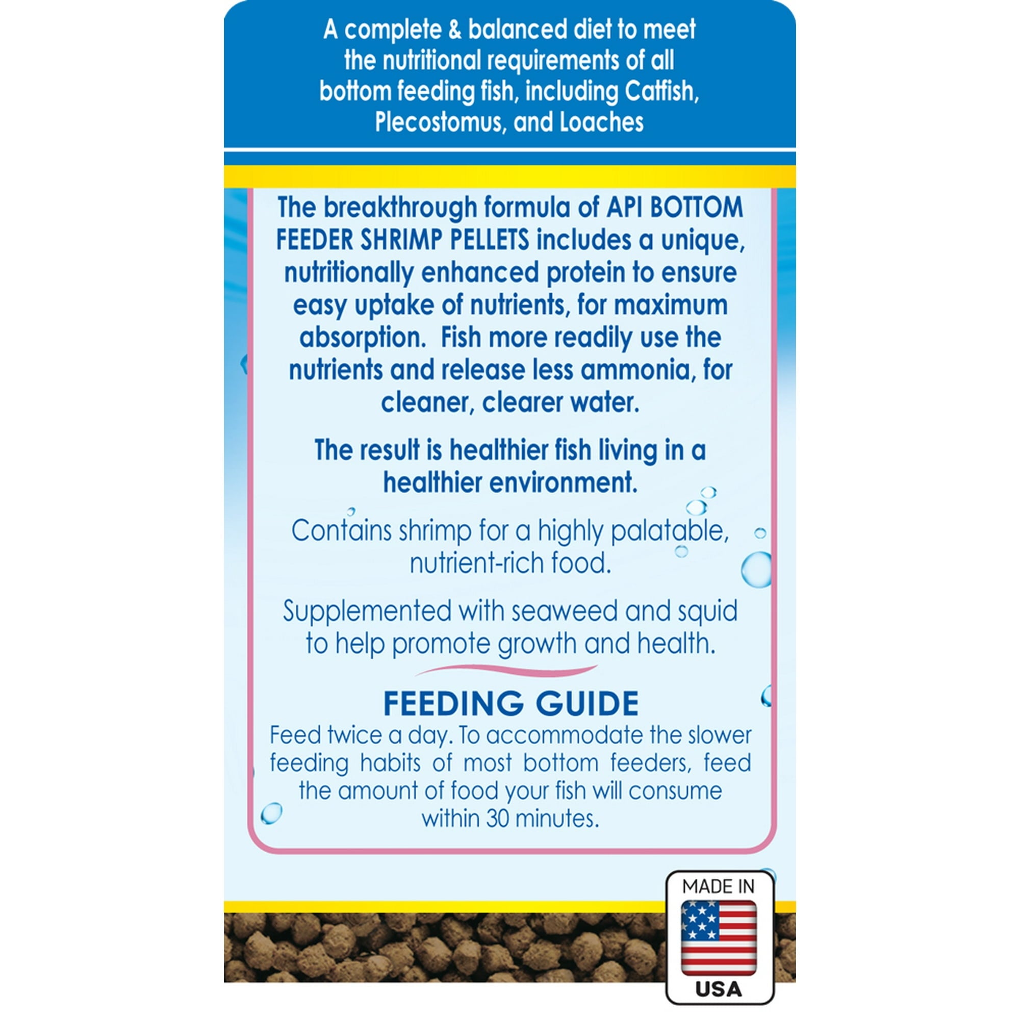 API Bottom Feeder Freeze-Dried Shrimp Pellets Fish Food with Squid - 7.9 Oz