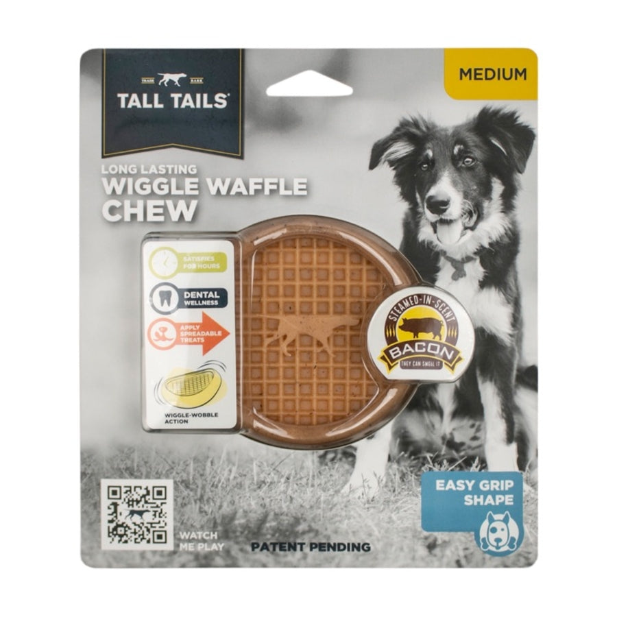 Tall Tails Wiggle Waffle Bacon Scented Chew Dog Toy