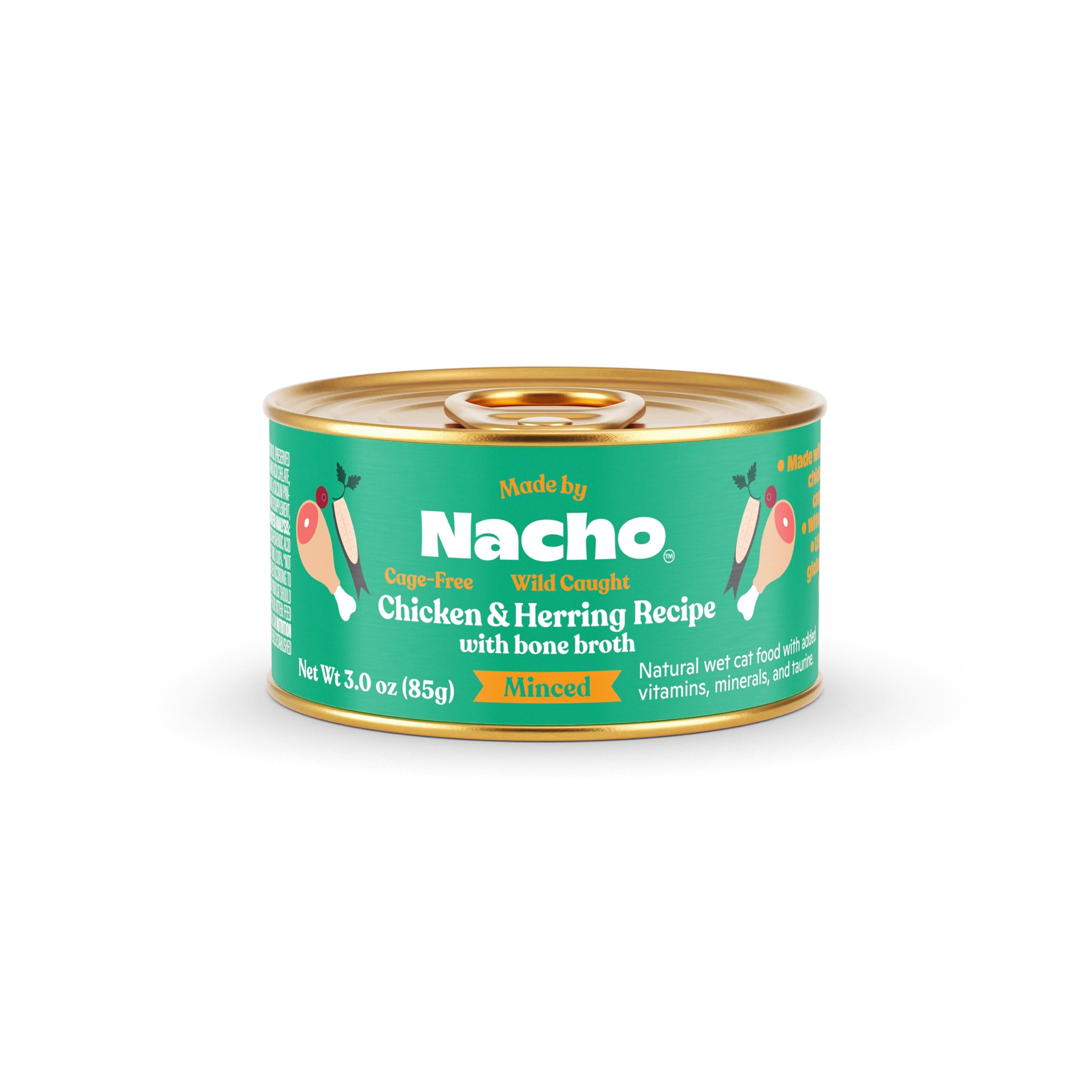 Made by Nacho Chicken and Herring Minced Canned Cat Food - 3 Oz - Case of 24  