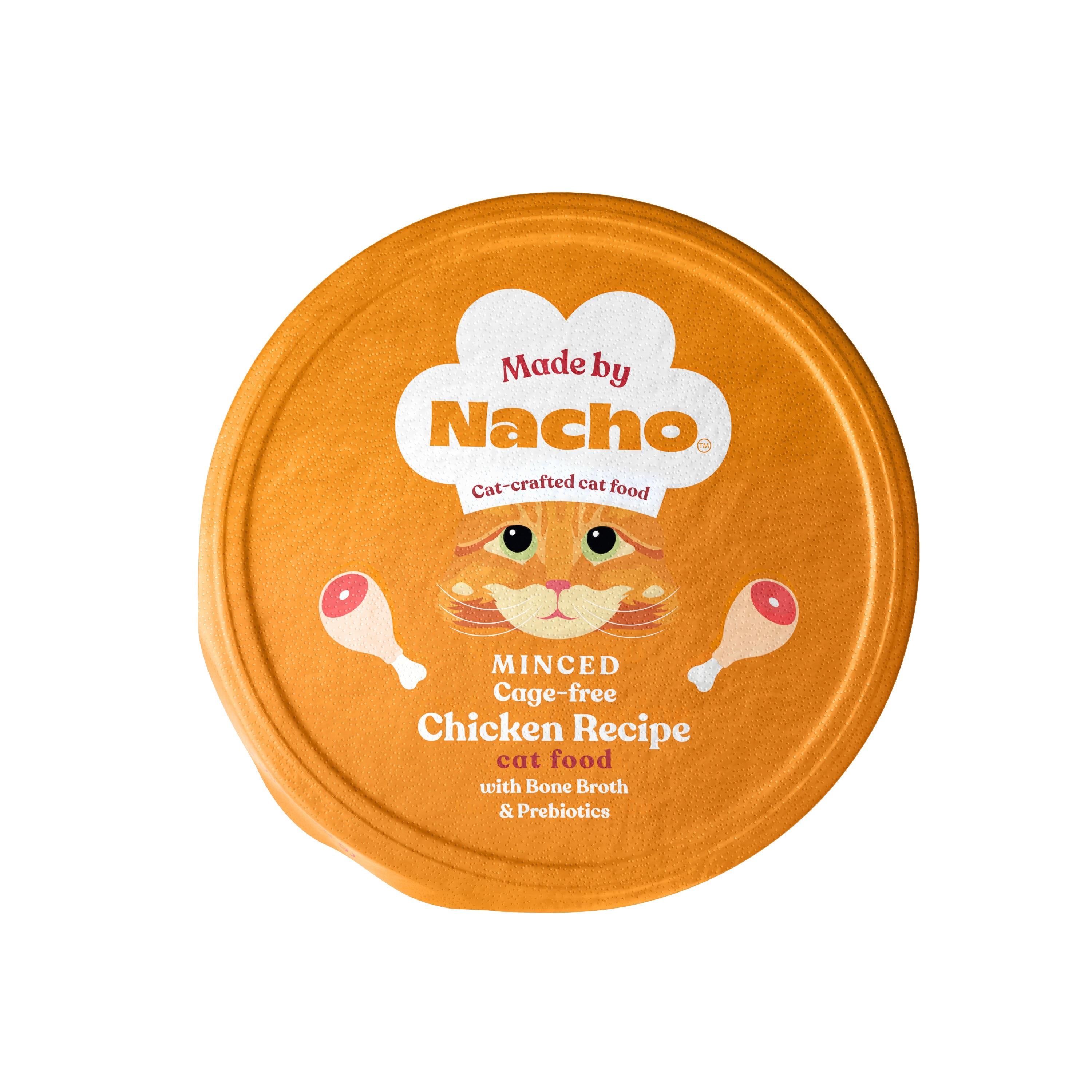 Made by Nacho Chicken Bone Broth with Prebiotics Minced Wet Cat Food Tray - 2.5 Oz - Case of 10  