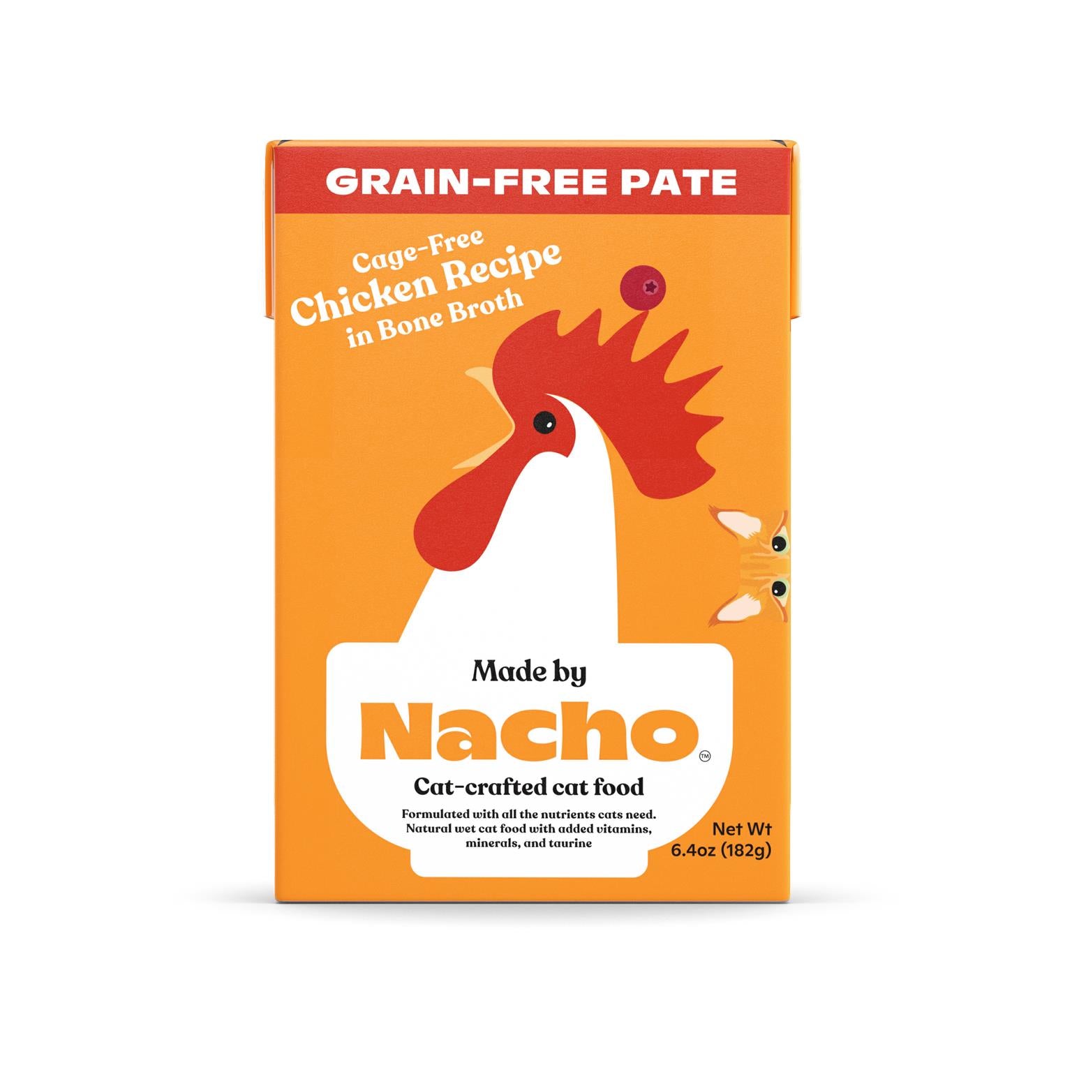 Made by Nacho Grain-Free Chicken Pate in Bone Broth Wet Cat Food - 6.4 Oz - Case of 12  