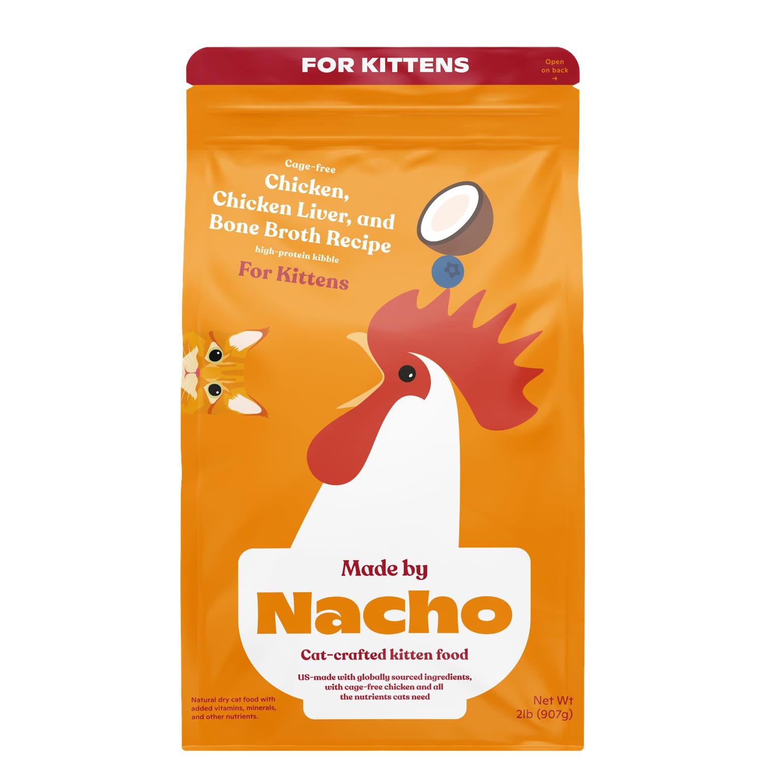 Made by Nacho Chicken and Chicken Liver Bone Broth Dry Cat Food - 2 Lbs  