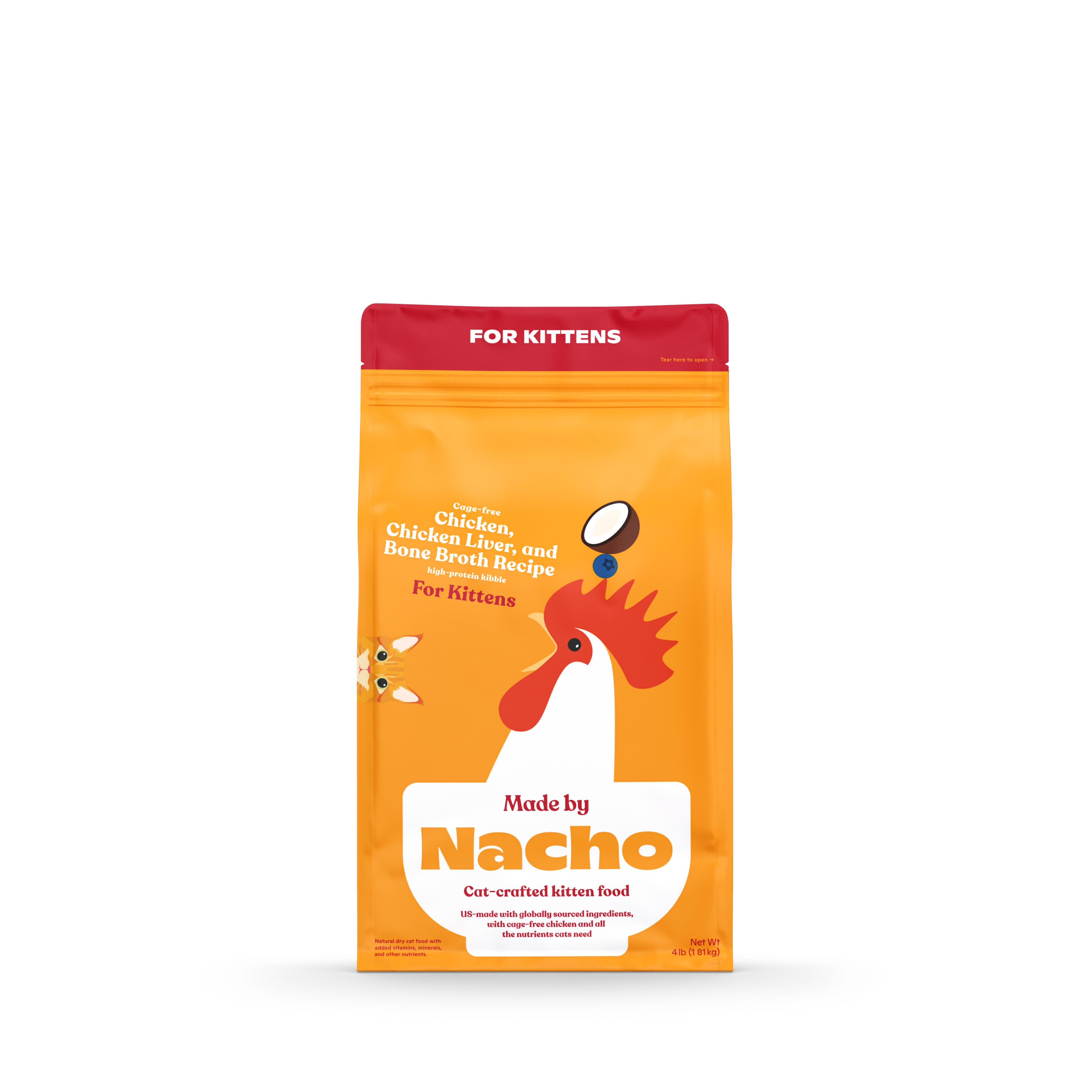 Made by Nacho Chicken and Chicken Liver Bone Broth Dry Cat Food - 4 Lbs  