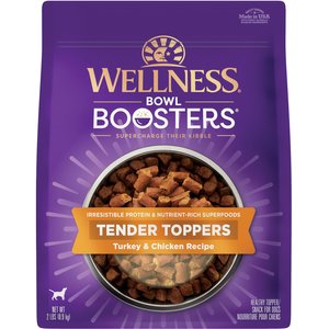 Wellness Core Bowl Boosters Grain-Free Tender Toppers Turkey and Chicken Dog Food Topper - 2 Lbs - Case of 4  