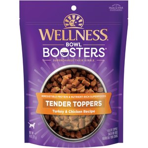 Wellness Core Bowl Boosters Grain-Free Tender Toppers Turkey and Chicken Dog Food Topper Pouch - 8 Oz - Case of 6  