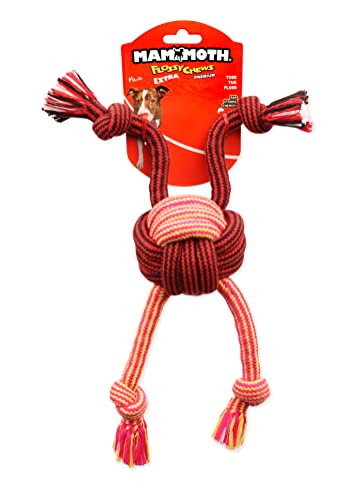 Mammoth Pet Products 4-Knotted Monkey Fist Ball Rope Dog Toy - Medium -14 Inch