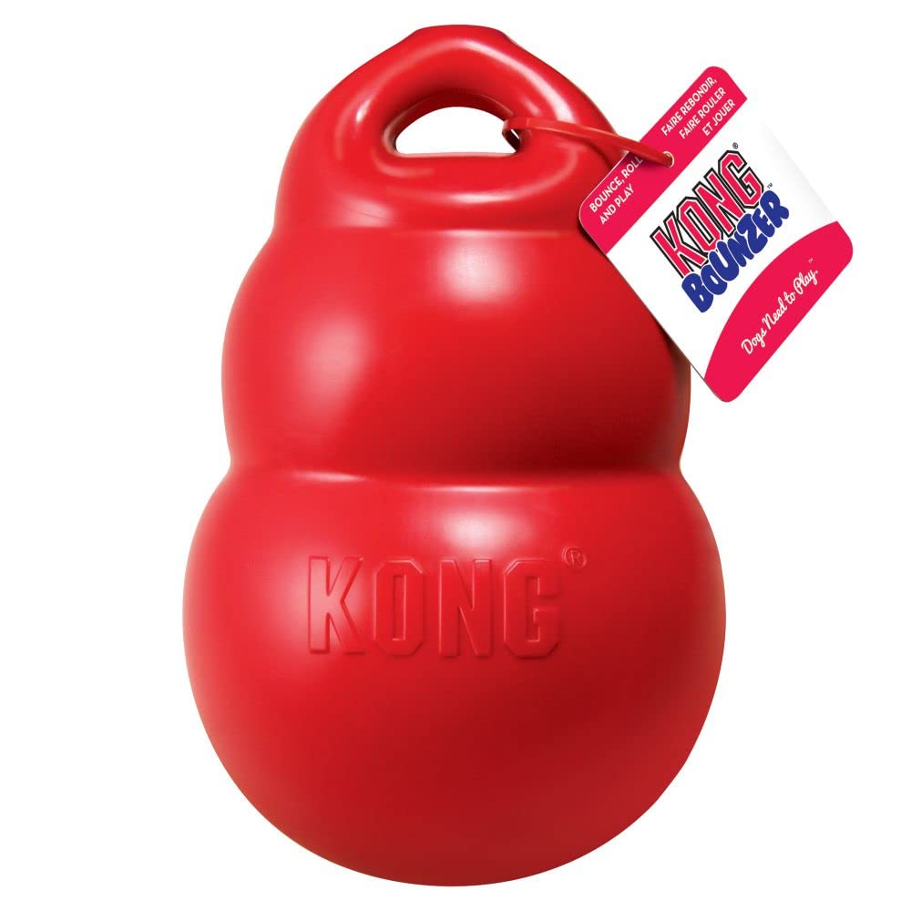 Kong Bounzer Squeak and Rubber Air-Filled Dog Toy Red - Large  