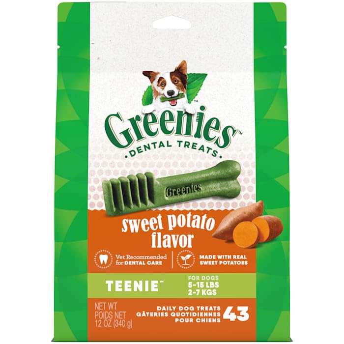 Greenies Sweet Potato Dental Bone Dog Treats - Teenie - 12 Oz