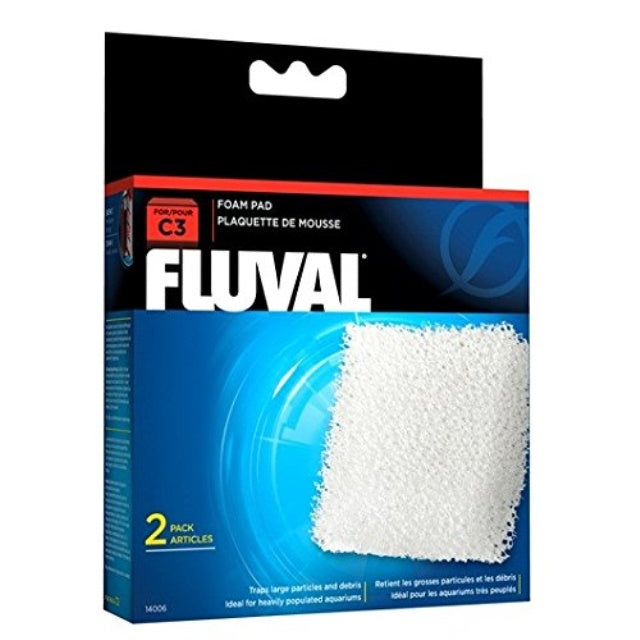 Fluval Foam Pad Replacement Filter Media for C3 Aquarium Power Filter - 2 Pack Default Title
