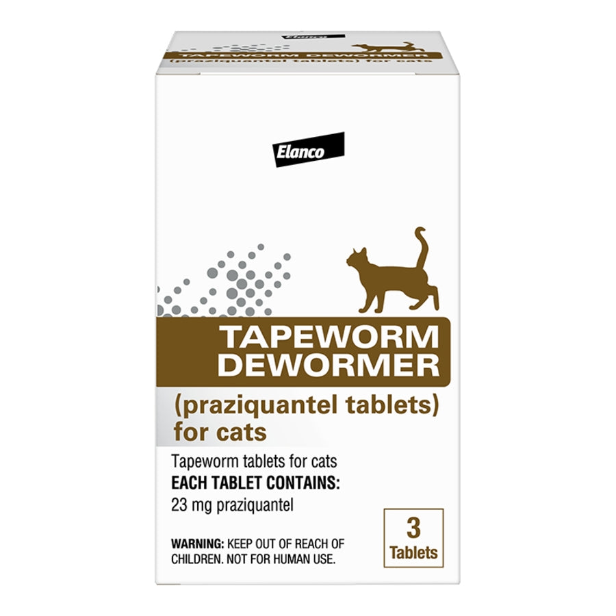 Elanco Tapeworm De-Wormer (Praziquantel) Tablets for Cats and Kittens - 6+ Weeks - 3 Count