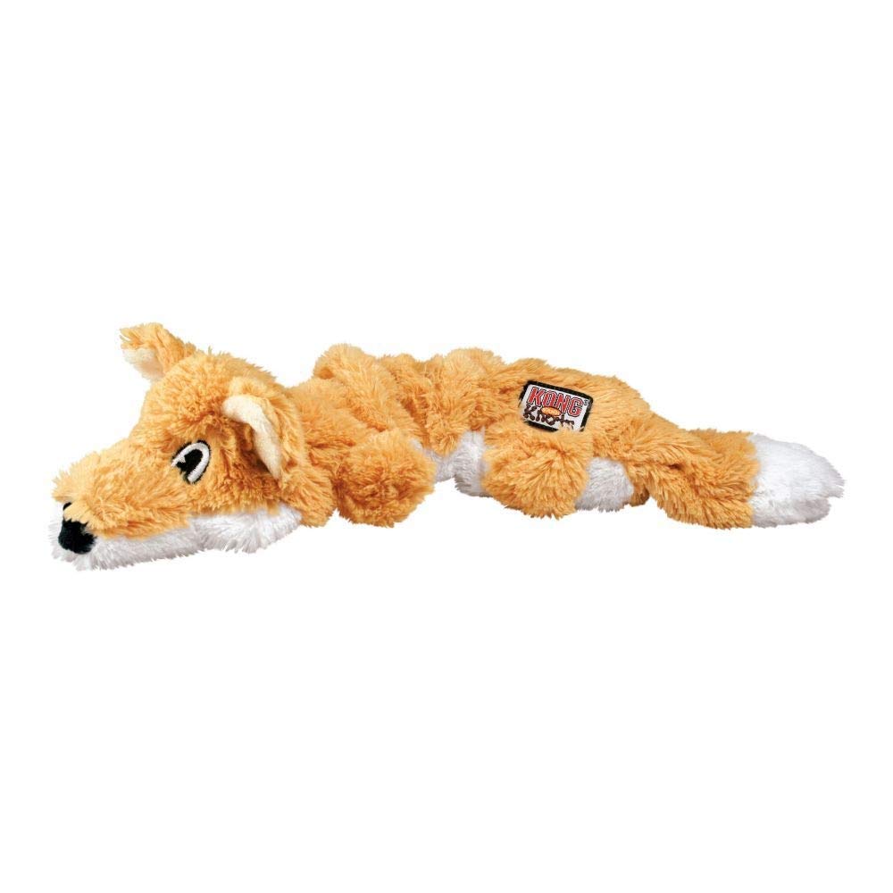 Kong Scrunch Knots Fox Squeak and Plush Dog Toy - Medium/Large  