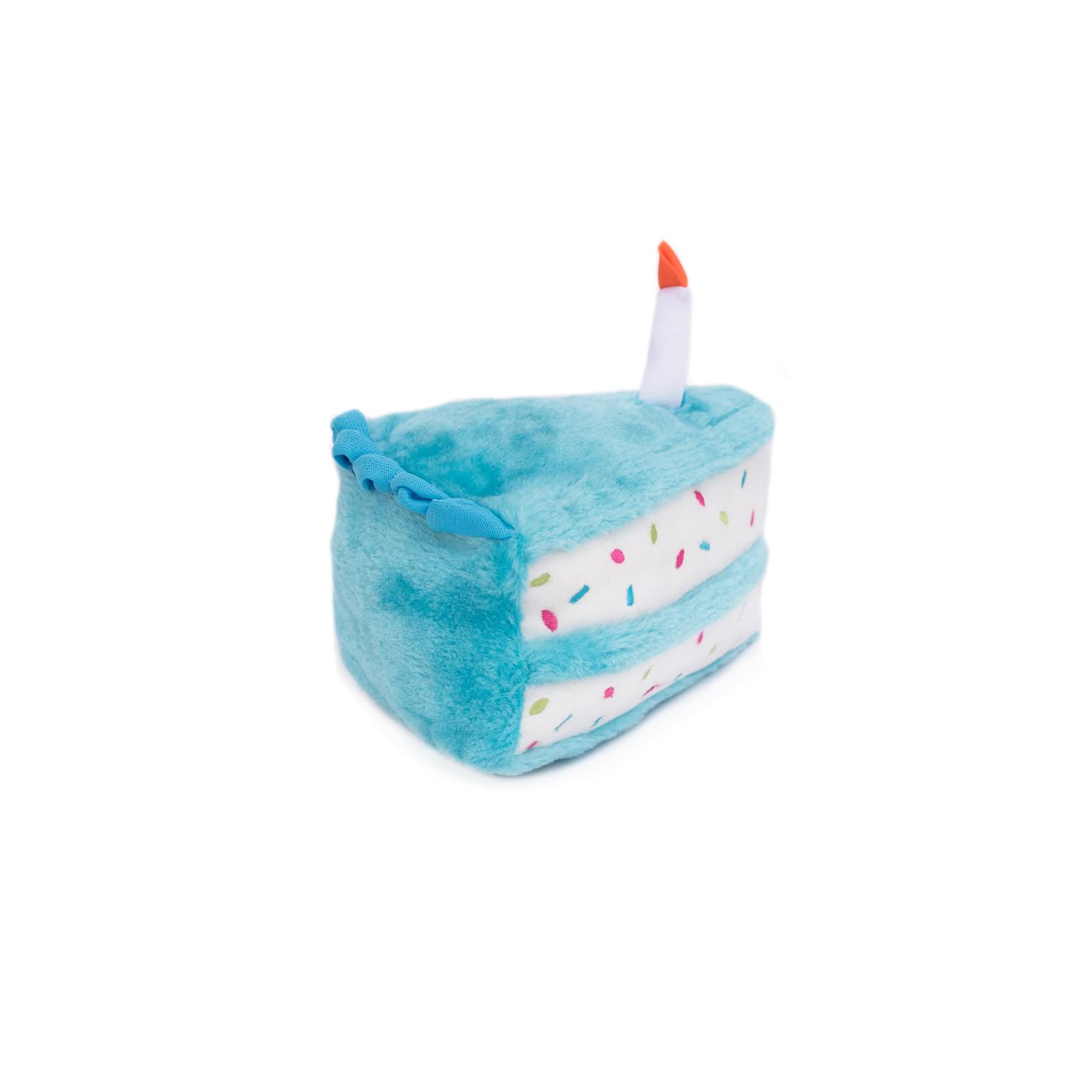 Zippy Paws Birthday Cake Squeak and Plush Dog Toy - Blue  