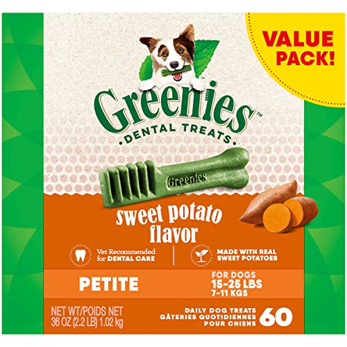 Greenies Sweet Potato Dental Bone Dog Treats - Value Pack - Petite - 36 Oz  