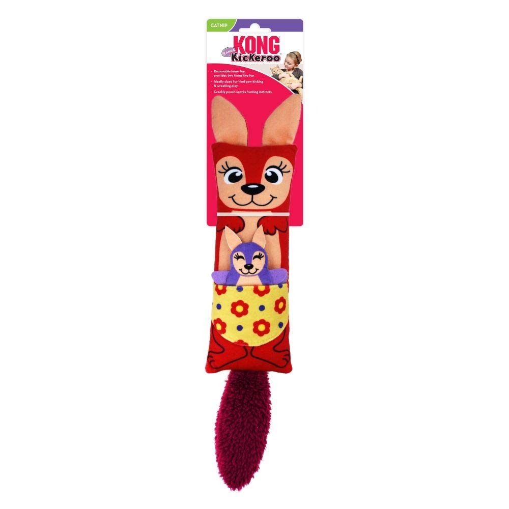 Kong Kickeroo Kanga Crinkle Catnip Cat Toy - Red  