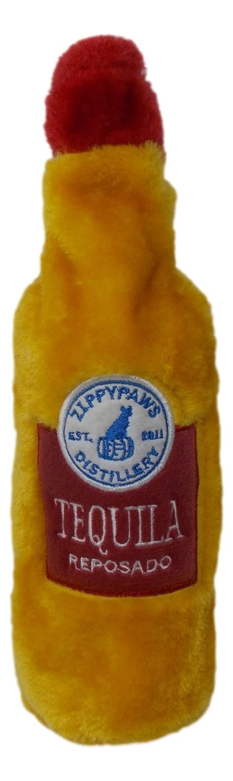 Zippy Paws Happy Hour Crusherz Whiskey Bottle Squeak and Crackle Plush Dog Toy  