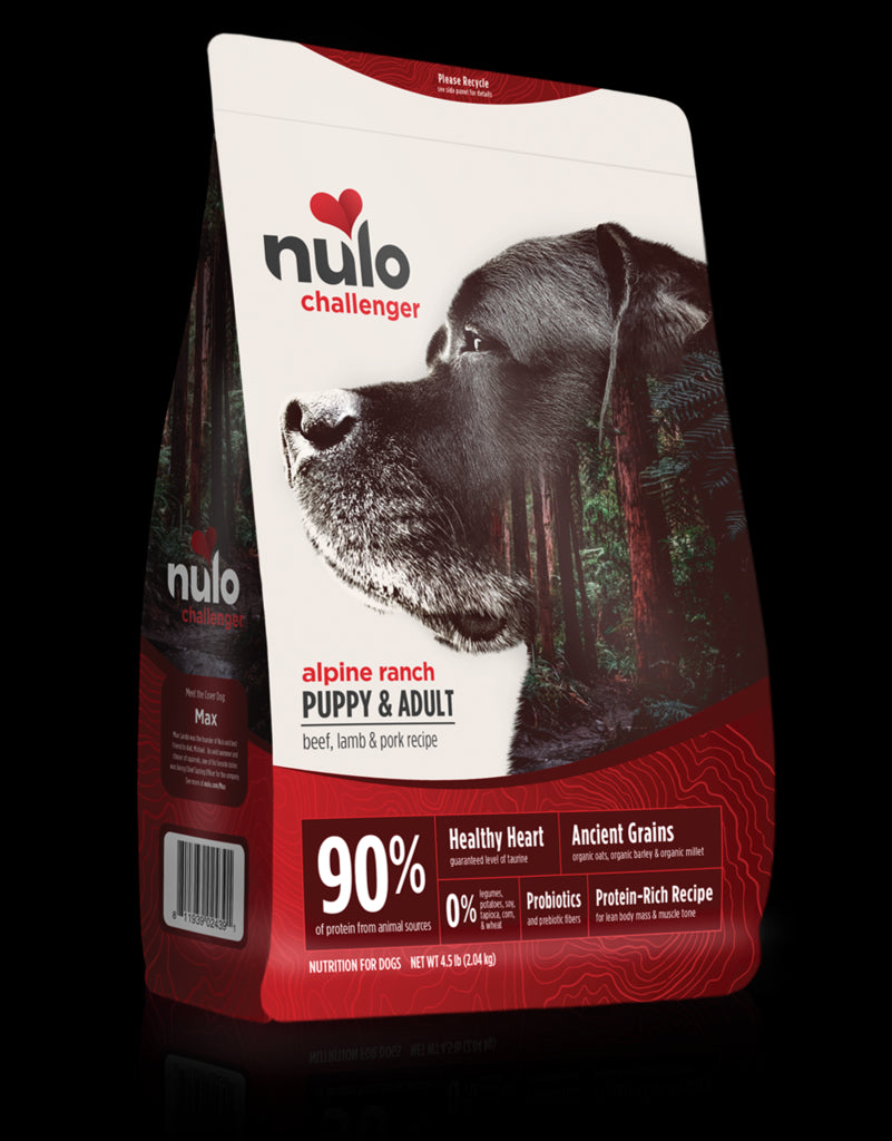 Nulo Challenger Alpine Ranch High-Meat Beef Lamb and Pork Adult and Puppy Dry Dog Food 24 Pounds