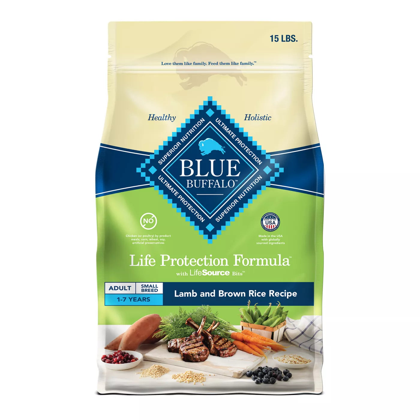 Blue Buffalo Life Protection Formula Natural Adult Small-Breed Lamb and Brown Rice Dry Dog Food - 5 Lbs