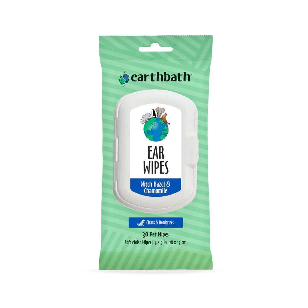 Earthbath Grooming Ear Wipes with Witch Hazel and Chamomile - 30 Pack  