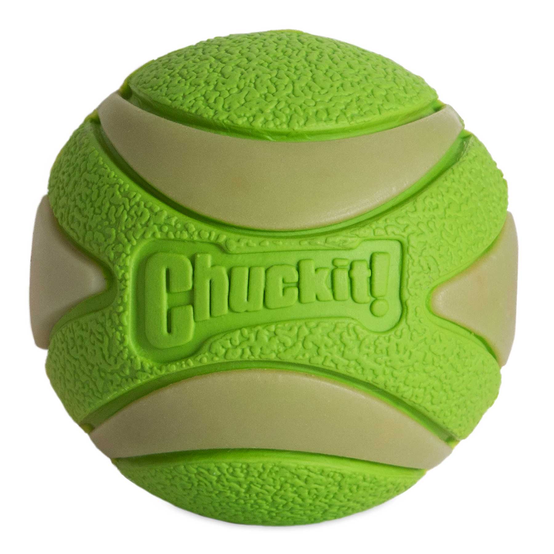Chuckit! Petmate Max-Glow Glow-in-the-Dark Ultra Squeaker Rubber Ball Fetch Dog Toy - Medium - 2.5 Inch