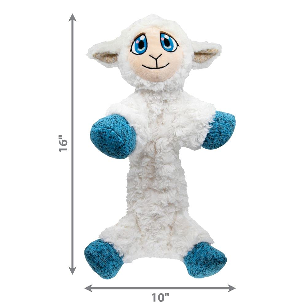 Kong Flopzie Lamb Low-Stuffing and Squeaking Plush Dog Toy - Medium  