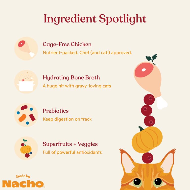 Made by Nacho Chicken Bone Broth with Prebiotics Minced Wet Cat Food Tray - 2.5 Oz - Case of 10  