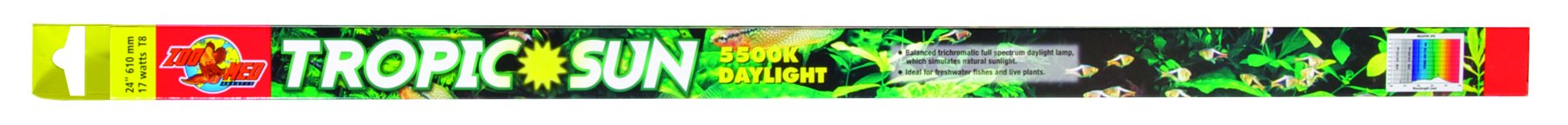 Zoo Med Laboratories TropicSun 5500K Daylight T8 Aquarium Replacement Bulb - 17 WT - 24" Inches  