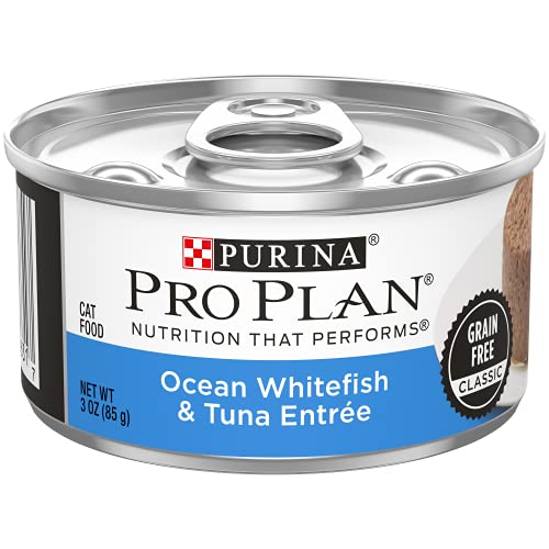 Purina Pro Plan Grain-Free Classic Whitefish and Tuna Pate Entrée Canned Cat Food - 3 Oz - Case of 24  