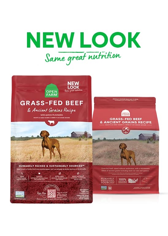 Open Farm Grass-Fed Beef and Ancient Grains Dry Dog Food - 4 Lbs  