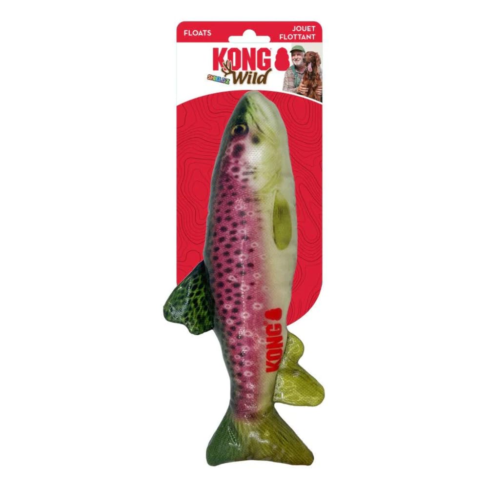 Kong Wild Shieldz Trout Fish Fetch and Floating Nylon Dog Toy - Medium  