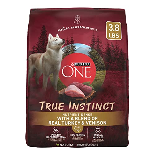 Purina One SmartBlend True Instinct Turkey and Venison Dry Dog Food - 3.8 Lbs - Case of 4  