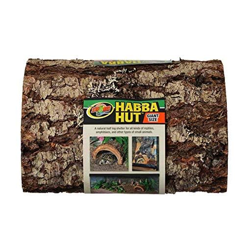 Zoo Med Laboratories Habba Hut Half Wooden Log Shelter Reptile Terrarium Décor - Giant  