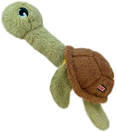 Kong Scruffs Turtle Squeak and Plush Dog Toy - Medium/Large