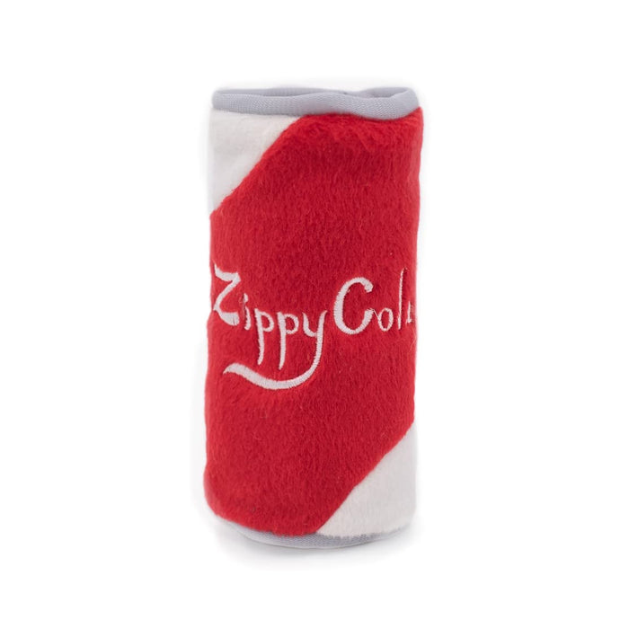 Zippy Paws Squeaky Zippy Cola Beverage Can Squeak and Plush Dog Toy - Small