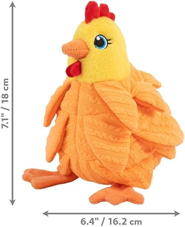 Kong Layerz Forage Hen Treat-Pocketed Snuffle Crackle and Squeak Plush Dog Toy - Medium