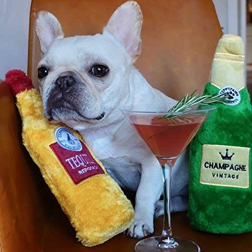 Zippy Paws Happy Hour Crusherz Tequila Bottle Squeak and Crackle Plush Dog Toy  