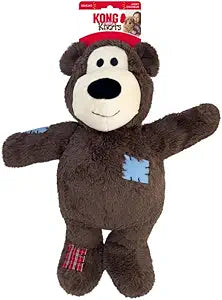 Kong Wild Knots Bear Internally-Knonned Low-Stuffing Squeak and Plush Dog Toy - Assorted - Jumbo