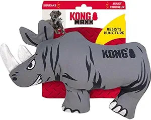 Kong Maxx Ballistic Rhino Puncture-Proof Dual-Layered Squeak and Nylon Plush Dog Toy - Large