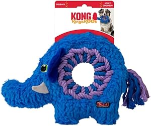 Kong Ringaroos Elephant Tough-Knotted Rope and Squeak Dog Toy - Medium