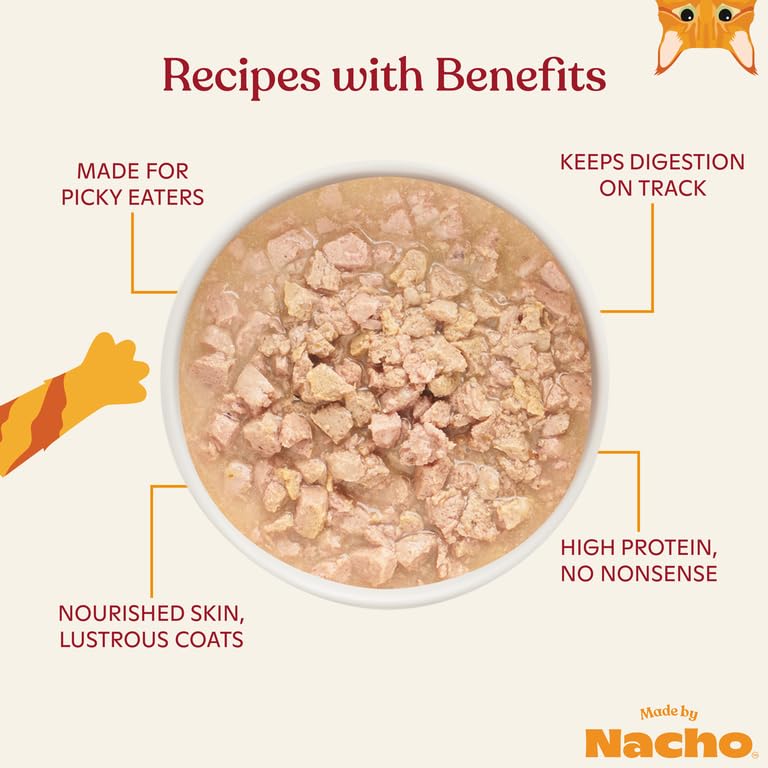 Made by Nacho Chicken Bone Broth with Prebiotics Minced Wet Cat Food Tray - 2.5 Oz - Case of 10  