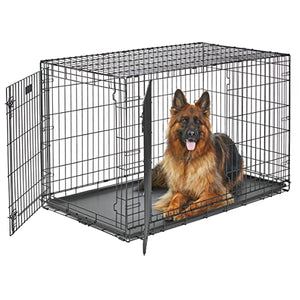 Midwest Contour Metal Folding Double Door Dog Crate - 48" X 30" X 33" Inches